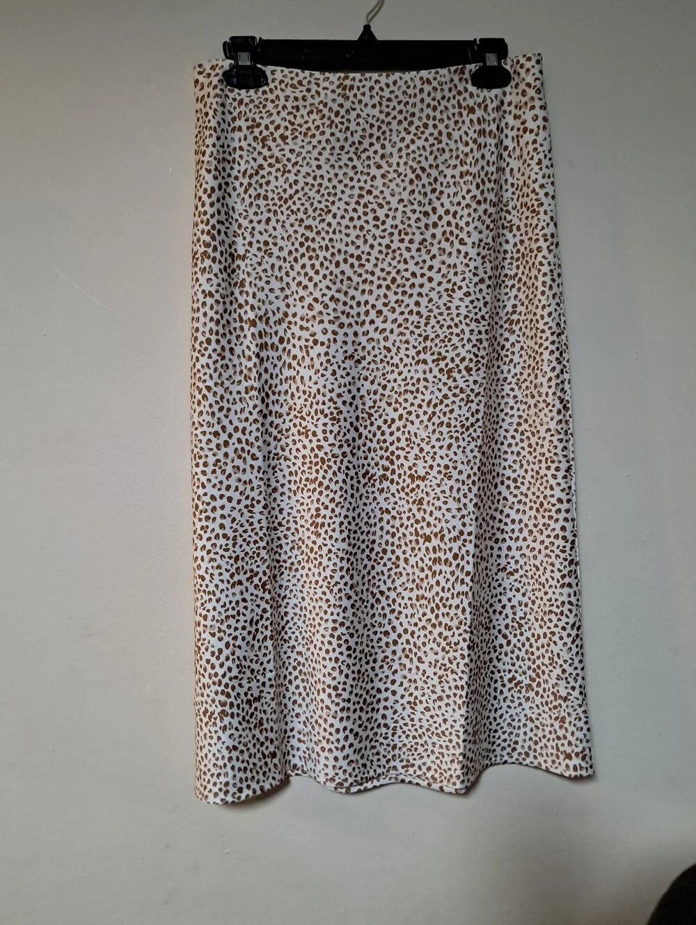 J. Crew Factory A-line Printed Bias Slip Midi Skirt Leopard Spots Sz. M